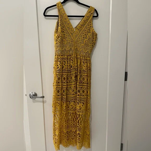 Altar'd State | Dresses | Yellow Lace Maxi Dress | Poshmark